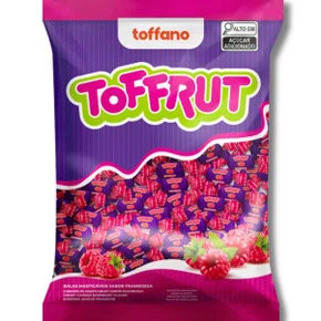 Bala Mastigável Framboesa 400g Toffrut Toffano