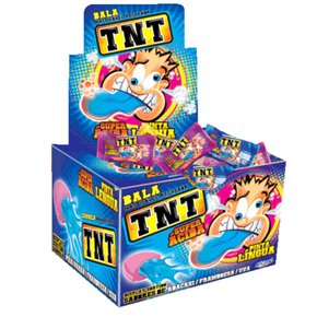 Bala Mastigável TNT Ácida Pinta Língua Recheada Caixa 60 Unidades Riclan