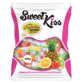 Bala Não Mastigável Azedinha Sabores Sortidos Sweet Kiss 600g Riclan