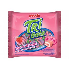 Bala Tri Bala Iogurte Morango Peccin 500g