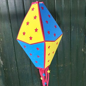 Balão de E.V.A 3D Junino Grande Azul e Amarelo Piffer