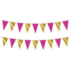 Bandeirola Pink E Dourada Regina 2,2mx19,5cm Regina