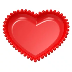 Bandeja Coração Vermelha 24 x 21 cm C/ 1un Massari – LB2912