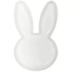 Bandeja Plástica Coelho Branca 20cm x 12cm Ref LB 4037 Massari