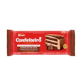 Barra De Chocolate Ao Leite 1,01Kg Confeiteiro Harald