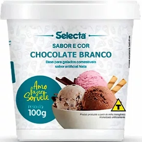 Base para Sorvete 100g Chocolate Branco Selecta