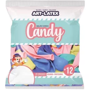 Bexiga Artlatex Candy Sortida N. 12 C/ 24 Un