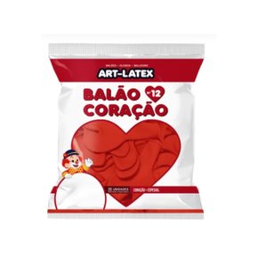 Bexiga Coração N.12 Vermelho C/ 25un Artlatex