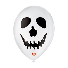 Bexiga Caveira Branca 25 Unidades Nº9 Halloween São Roque