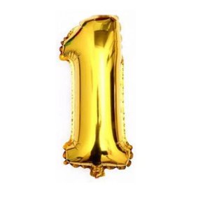 Bexiga Metalizada com Base N. 1 Ouro 75cm Partiu (Unidade)