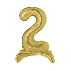 Bexiga Metalizada com Base N. 2 Ouro 75cm Partiu (Unidade)