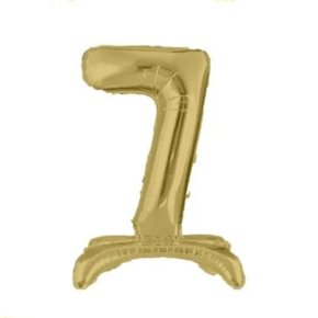 Bexiga Metalizada com Base N. 7 Ouro 75cm Partiu (Unidade)