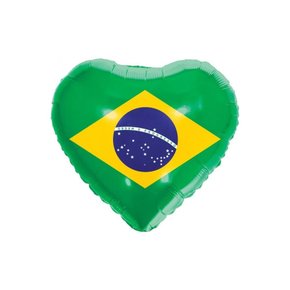Bexiga Metalizada Coração Brasil 45cm/18’’ Make+