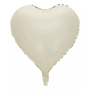 Bexiga Metalizada Coração Creme Fosco 45cm Partiufesta