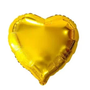 Bexiga Metalizada Coração Ouro 40cm | PAF066 Partiu