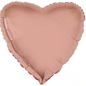 Bexiga Metalizada Coração Rose 45 cm Partiu