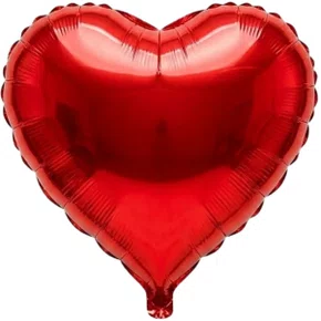 Bexiga Metalizada Coração Vermelho 25 cm Partiu
