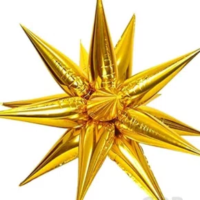 Bexiga Metalizada Estrela Sputnik Ouro 70cm Paf 566 Partiu