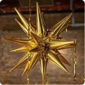 Bexiga Metalizada Estrela Sputnik Ouro 70cm Paf 566 Partiu