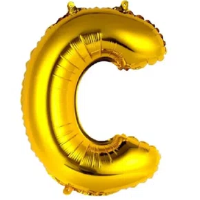 Bexiga Metalizada Letra C Ouro 16 Polegadas Partiu