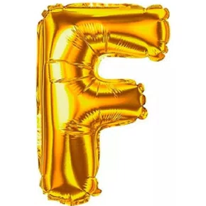 Bexiga Metalizada Letra F Ouro 16 Polegadas Partiu