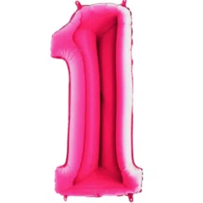 Bexiga Metalizada N° 1 Pink 40 cm Ref. PAF099 Partiu