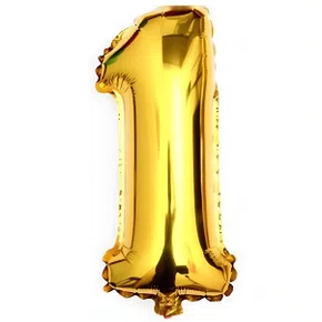 Bexiga Metalizada Nº 1 Ouro 40cm Partiu