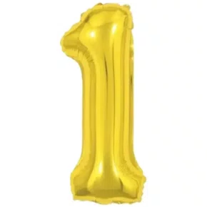Bexiga Metalizada Nº 1 Ouro 80cm Grande Silverplastic