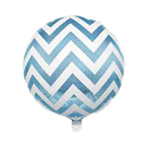 Bexiga Metalizada Redonda Azul Claro 45 cm Chevron Neo