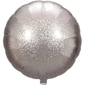 Bexiga Metalizada Redonda Prata 45 cm Holográfico Neotrentina