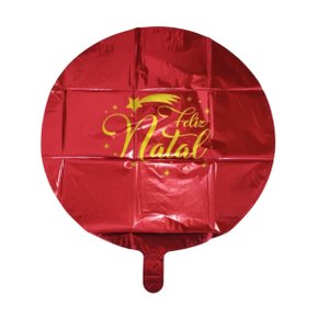 Bexiga Metalizada Redonda Vermelha Feliz Natal Estrela Cadente 45cm Neotrentina