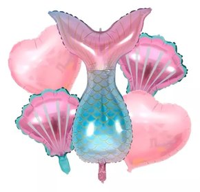 Bexiga Metalizada Sereia Kit C/ 5 Un Neo