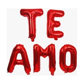 Bexiga Metalizada Te Amo Vermelha 40cm Importadora