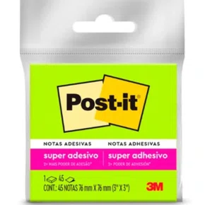 Bloco Adesivo Post-it 76mm x 76mm Verde Neon C/ 45fls 3M