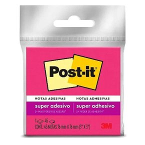 Bloco Adesivo Post-it 76x76mm Rosa Neon C/ 45fls 3M