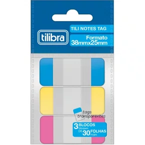 Bloco Adesivo Tili Notes Neon Tag 3 Cores 3x30fls Tilibra