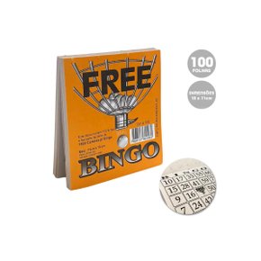 Bloco Cartela de Bingo Jornal com 100 Unidades Free