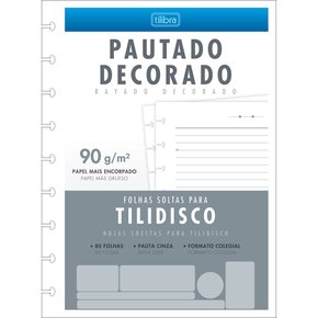 Bloco de Folhas para Caderno Tilidisco Colegial 80 fls Decorado Tilibra