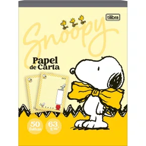 Bloco de Papel para Carta com 50 Folhas Amarelo Snoopy Tilibra