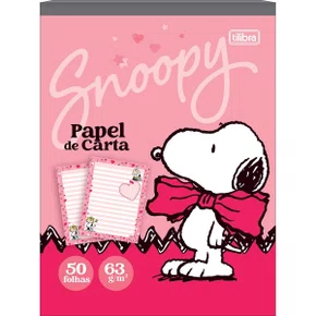 Bloco de Papel para Carta com 50 Folhas Rosa Snoopy Tilibra
