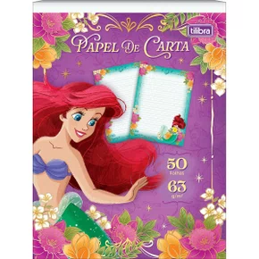 Bloco de Papel para Carta com 50 Folhas Roxo Ariel Princesa Tilibra