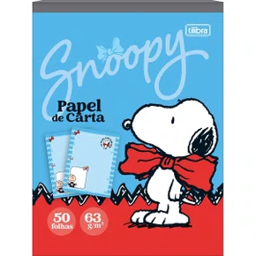 Bloco de Papel para Carta com 50 Folhas Vermelho Snoopy Tilibra