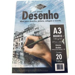 Bloco Desenho Branco A-3 150g C/ 20fls Best