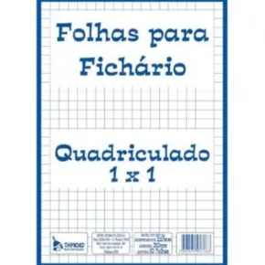 Bloco Folhas Para Fichário Quadriculado 1cm x 1cm 50 Folhas Tamoio