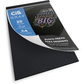 Bloco Preto P/ Desenho A-4 180g 20 Fls Cis