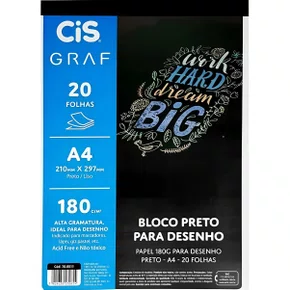 Bloco Preto P/ Desenho A-4 180g 20 Fls Cis