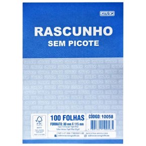 Bloco Rascunho 8x11 S/ Picote 100 Fls Sao Domingos