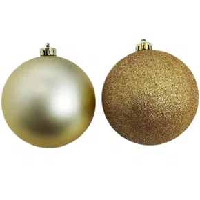 Bola de Natal 10cm Ouro Fosca/Glitter 2 Un Matsumoto