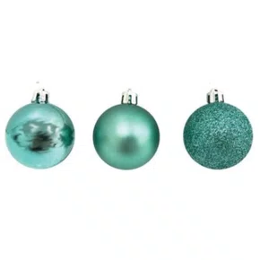 Bola de Natal 8cm Verde Água com 3 Unidades Matsumoto