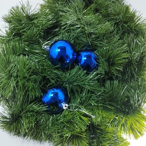 Bola de Natal Azul 6cm Brilhante com 3 Unidades Global